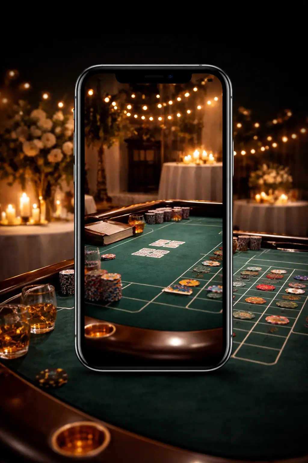 Event preview concept with warm lighting and stylish setup